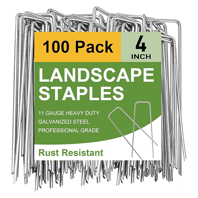 100个园艺草坪钉 4英寸镀锌园艺钉 防锈草坪固定钉