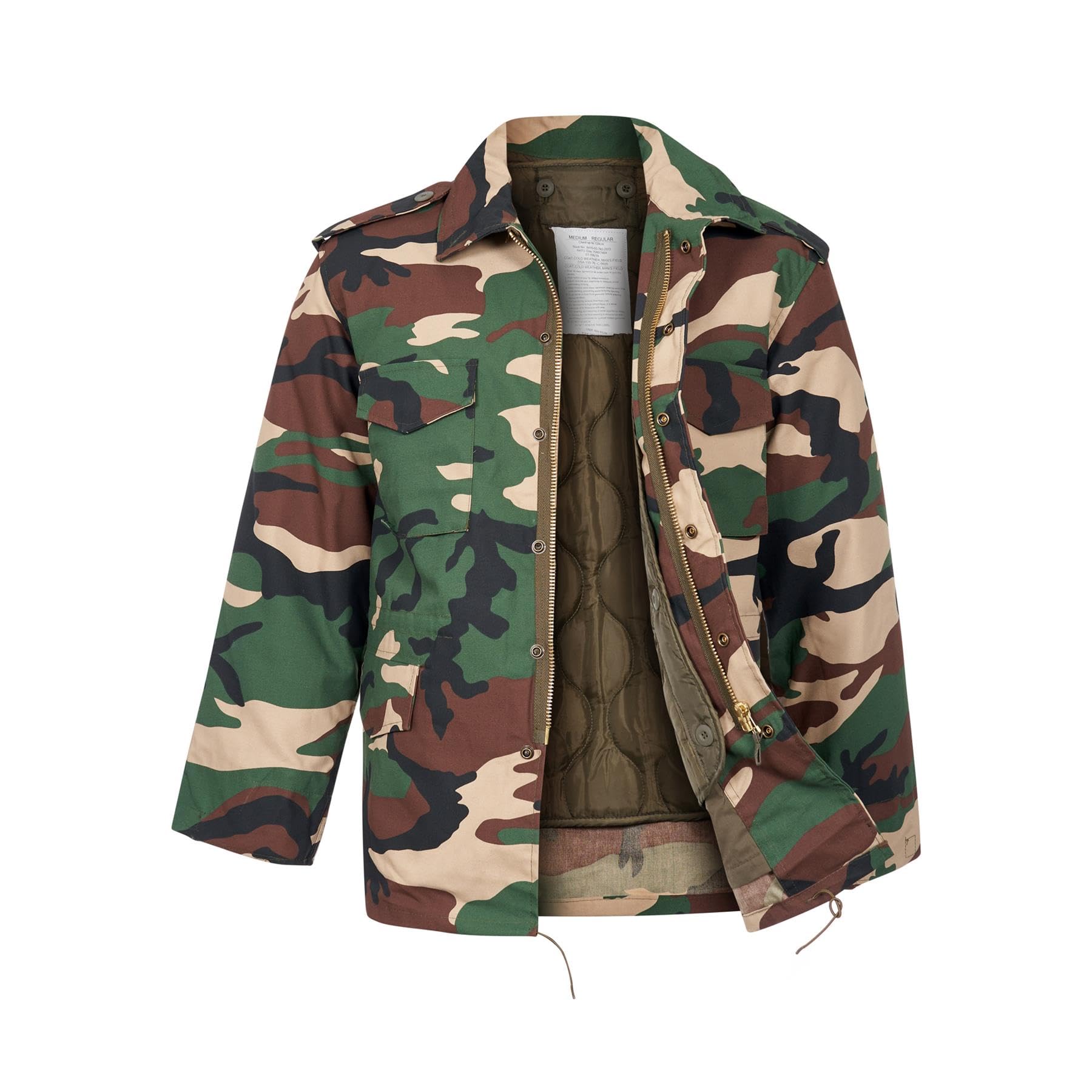 Vintika Unisex Woodland Camo M65 Field Jacket Cold Weather Coat With Removable Liner [,