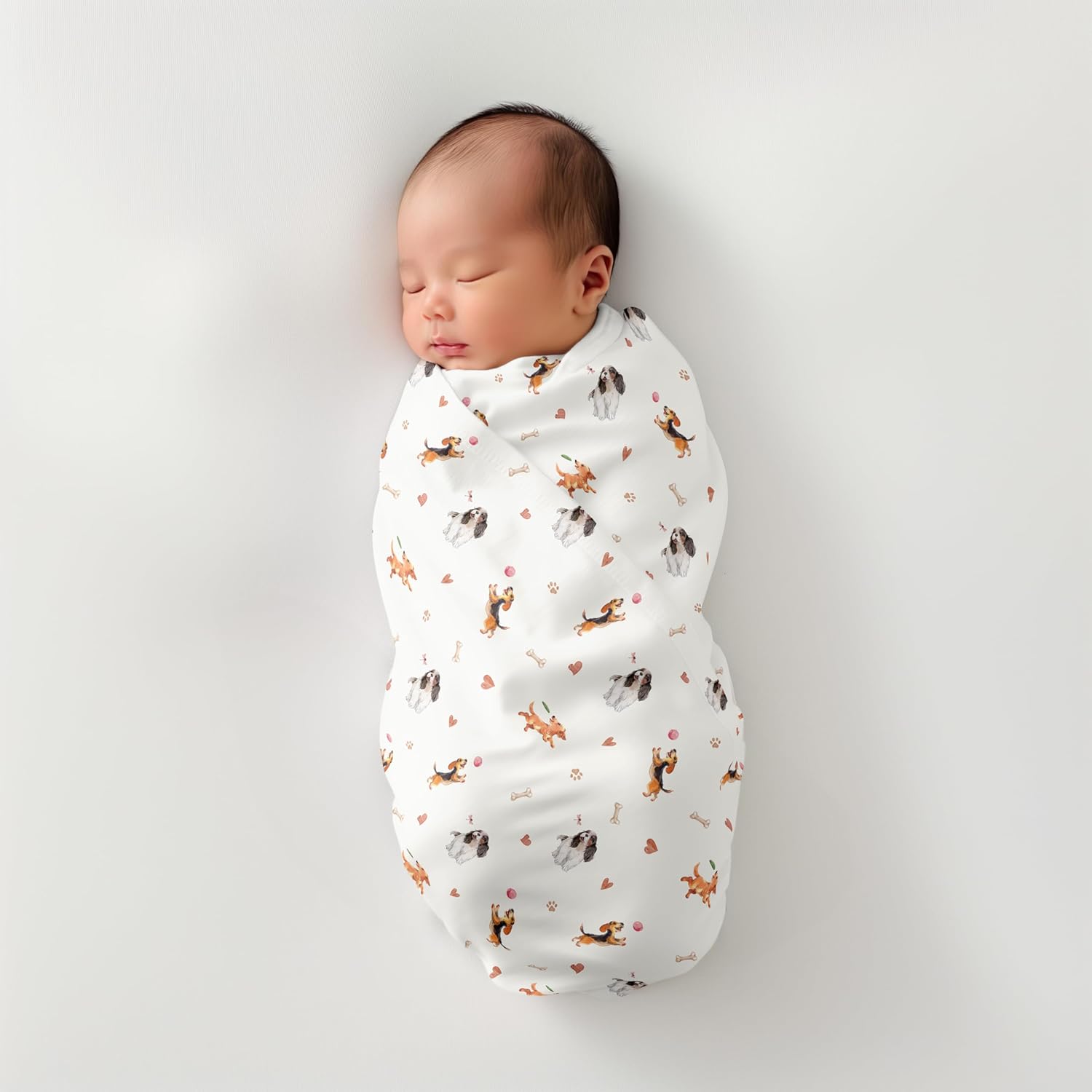 Muslin Swaddle Blankets, Soft Breathable Cozy Baby Blankets for Newborn Boys and Girls, 47” X 47“, 2 Pack Receiving Swaddles, 70% Viscose from Bamboo 30% Cotton (Playful Pals)