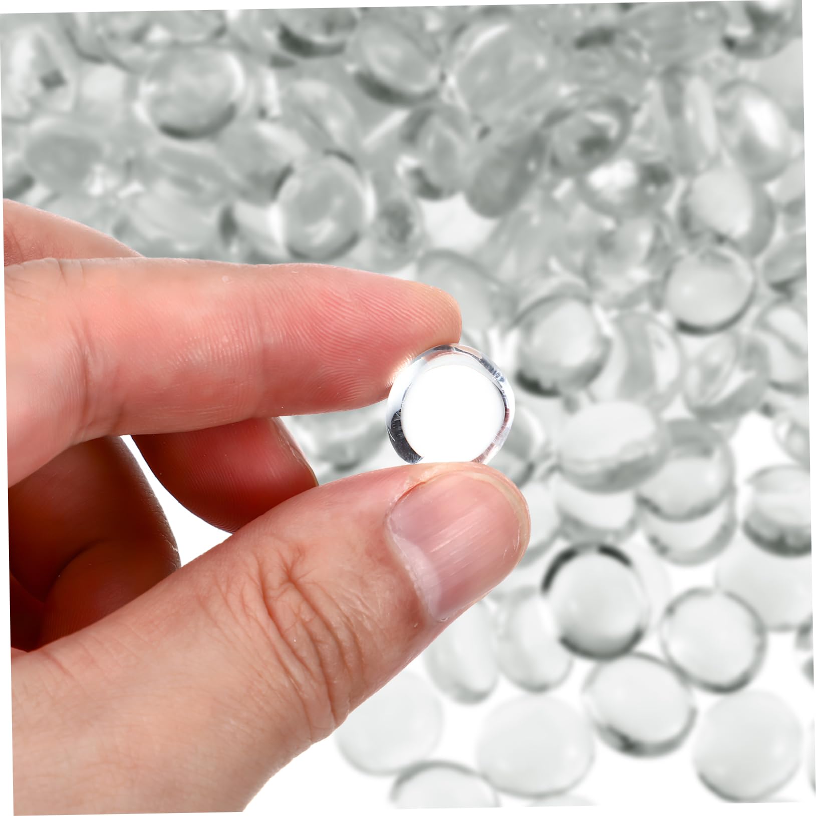 VOSAREA Billes Plates Verre Transparentes Galets de Verre pour Remplissage de Vases Décoration pour Aquarium et Jardin
