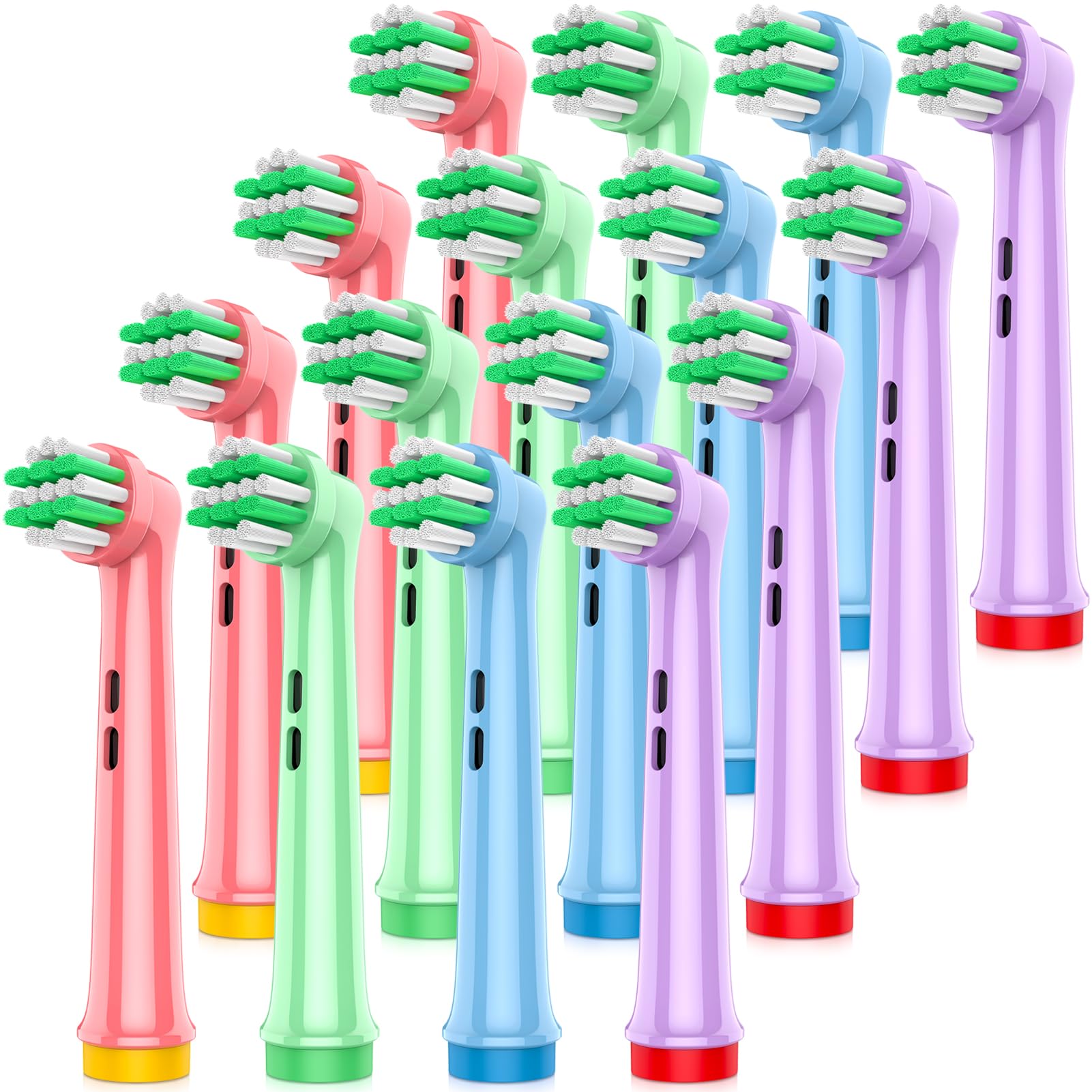 AnjoCare Cabezales de cepillo infantiles para Oral B,16Pack cabezales de cepillo de dientes infantiles de cerdas suaves,cabezales de cepillo de dientes eléctricos niños para dientes y encías sensibles