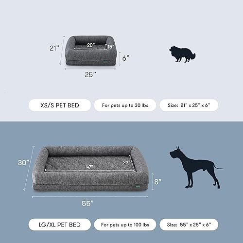Miniatura 7 de Newton - Cama ortopédica para mascotas, cama lavable para perros grandes, cama para cachorros, cama de jaula, con funda de cama extraíble y