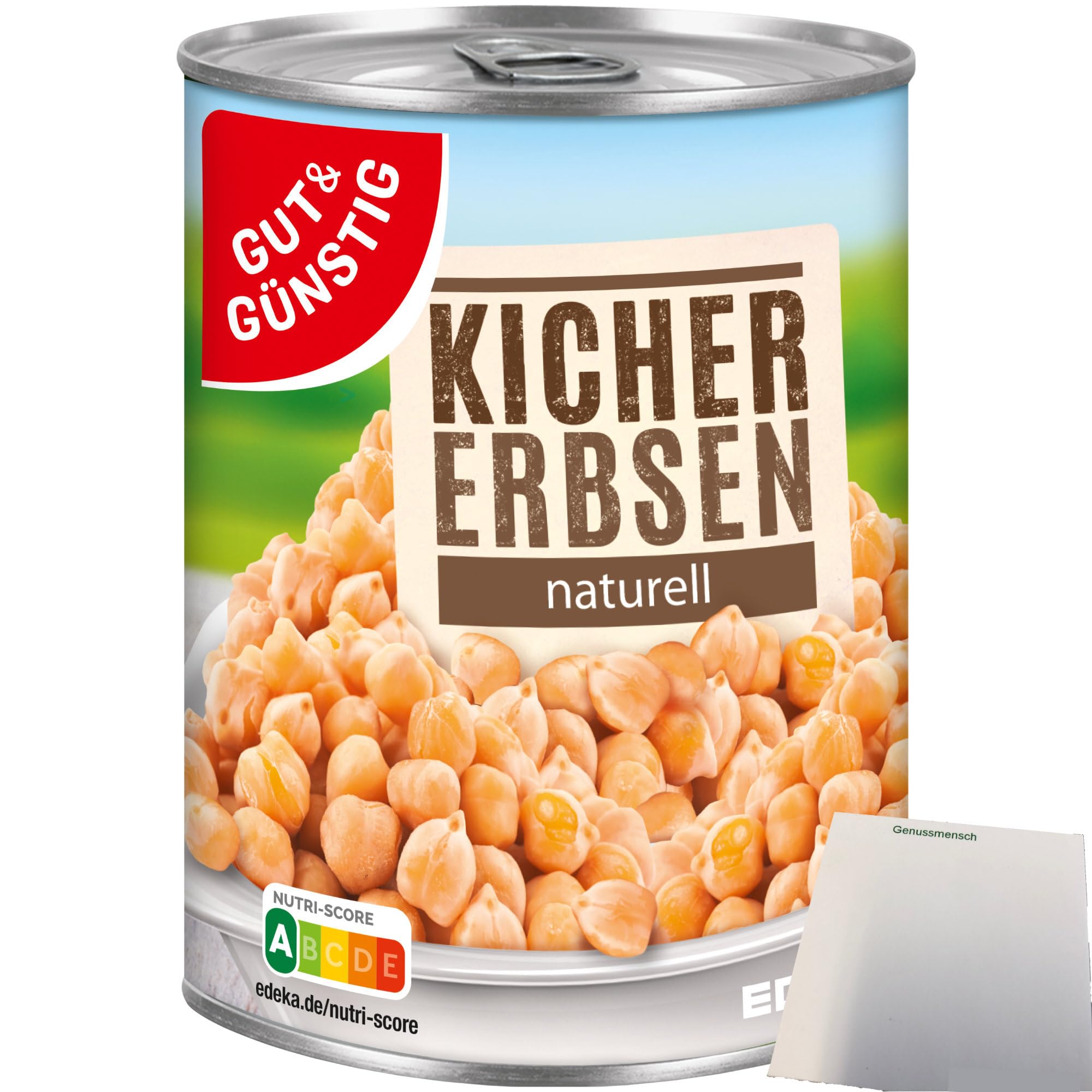 Gut&Günstig Kichererbsen naturell (400g Dose) + usy Block Lebensmittel & Getränke
