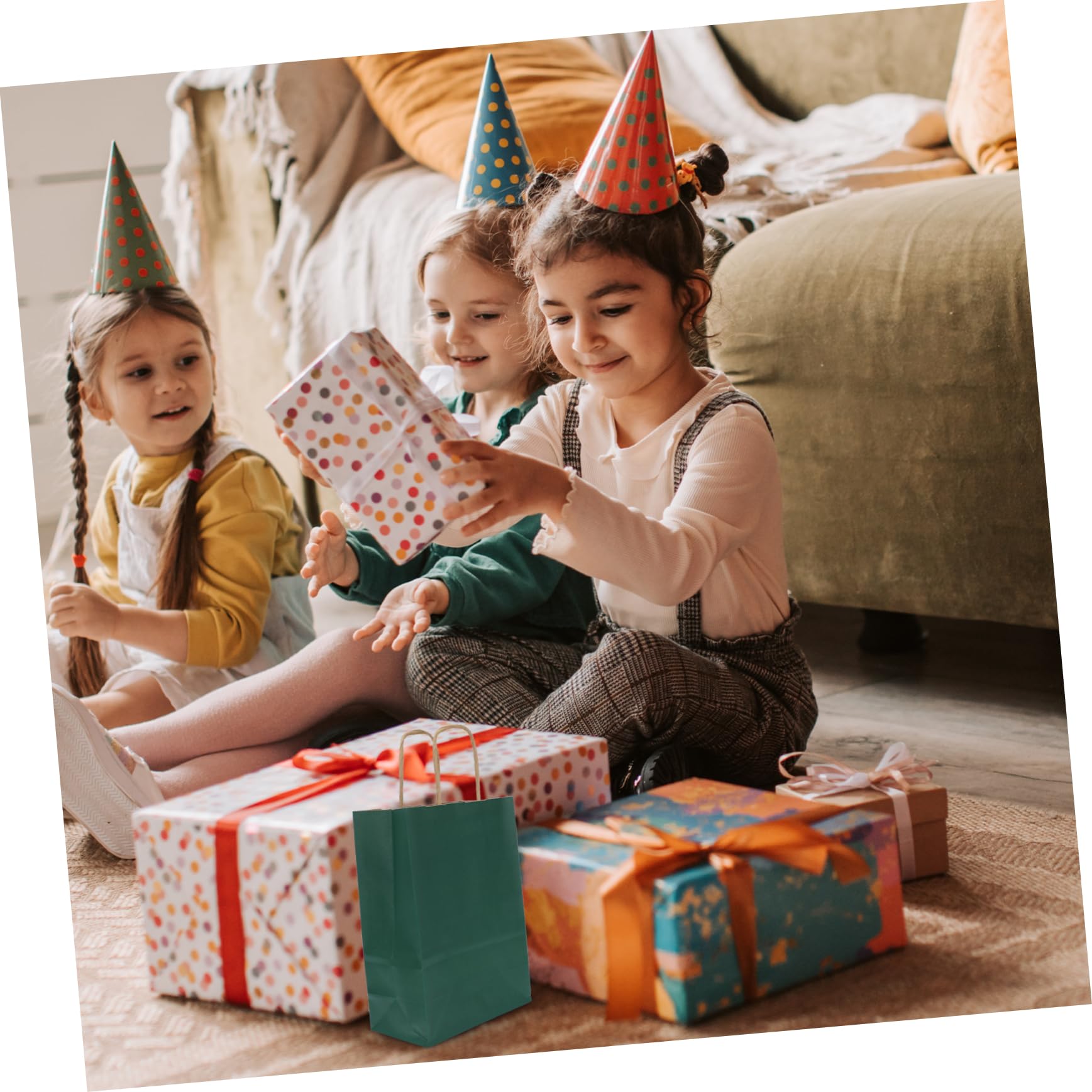 FRCOLOR 48 Piezas bolsa de papel kraft christmas bag bolsas navideñas bolsas de papek de cumpleaños para de embalaje sacos papel de paquete de navidad