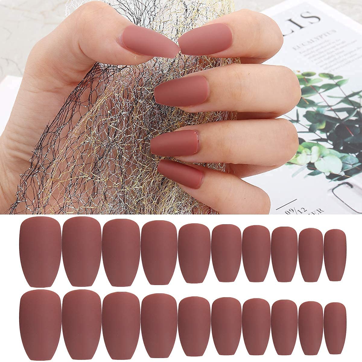 Buy Coffin Matte False Nails 24pcs Pure Color Matte Coffin Nail Tips Ballerina False Gel Nails Art Set Full Cover Fake Nails Acrylic Press On Nails With Nail Adhesive Tabs And Nail