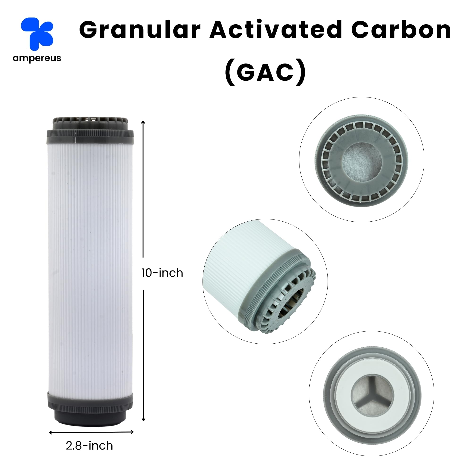 AMPEREUS Water Filter Cartridges - 3-Piece RO Kit -2