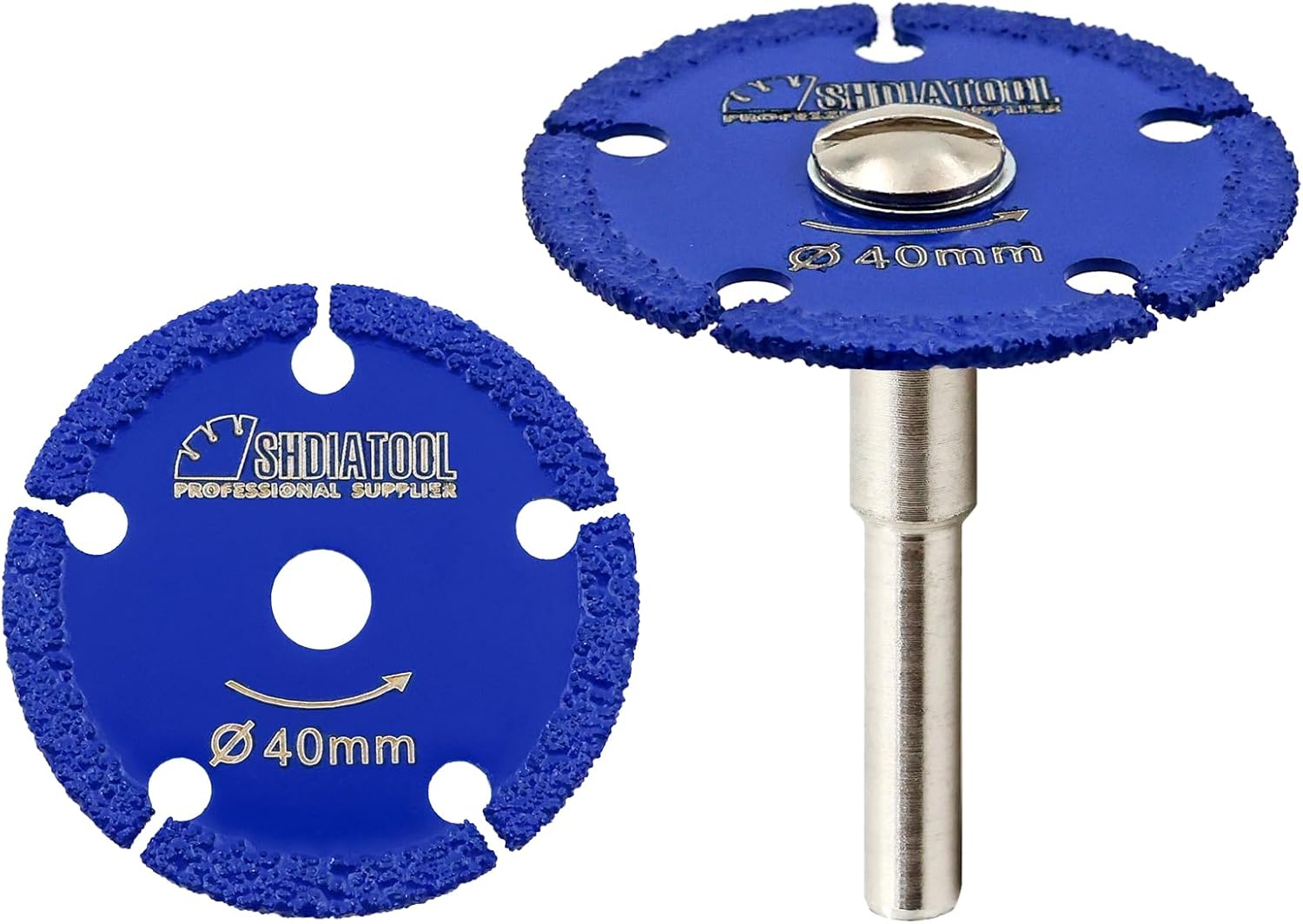 SHDIATOOL Diamond Cutting Disc 2-inch/50MM,Metal Cut-Off Wheel, 4pcs Saw Blade Abrasive Wheel for Steel Tube Iron Rebar with 1pc 6MM Round Shank