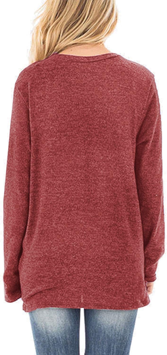 Uaderize Women's Comfy V Neck T-Shirts Short Sleeve Twist Knot Tops