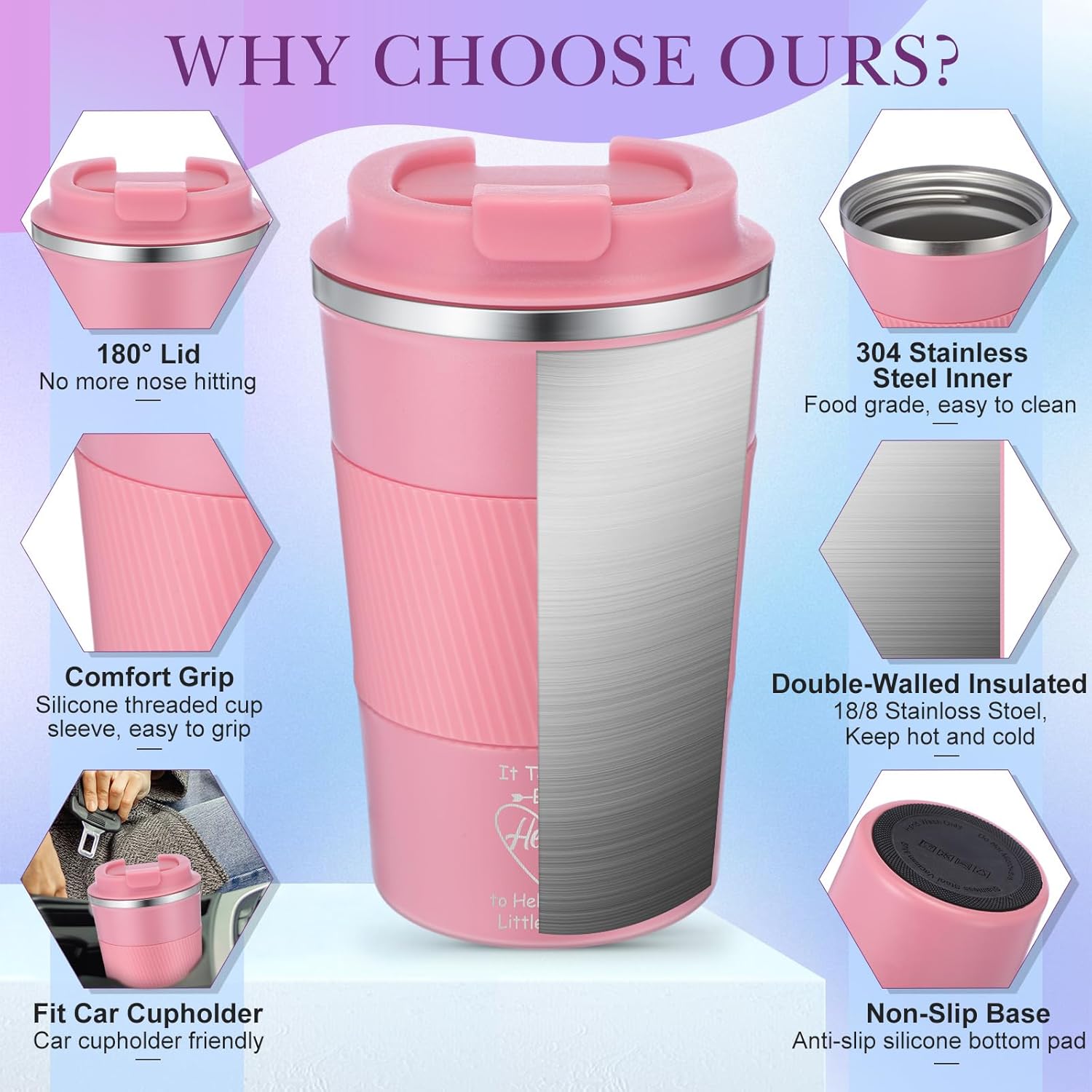 Pickmesh 6 Pcs Teacher Appreciation Gift Tumbler Insulated Coffee Mug Cup 12oz with Lids Daycare School Teacher Coworkers Birthday Gifts from Student for Women Men - Image 3