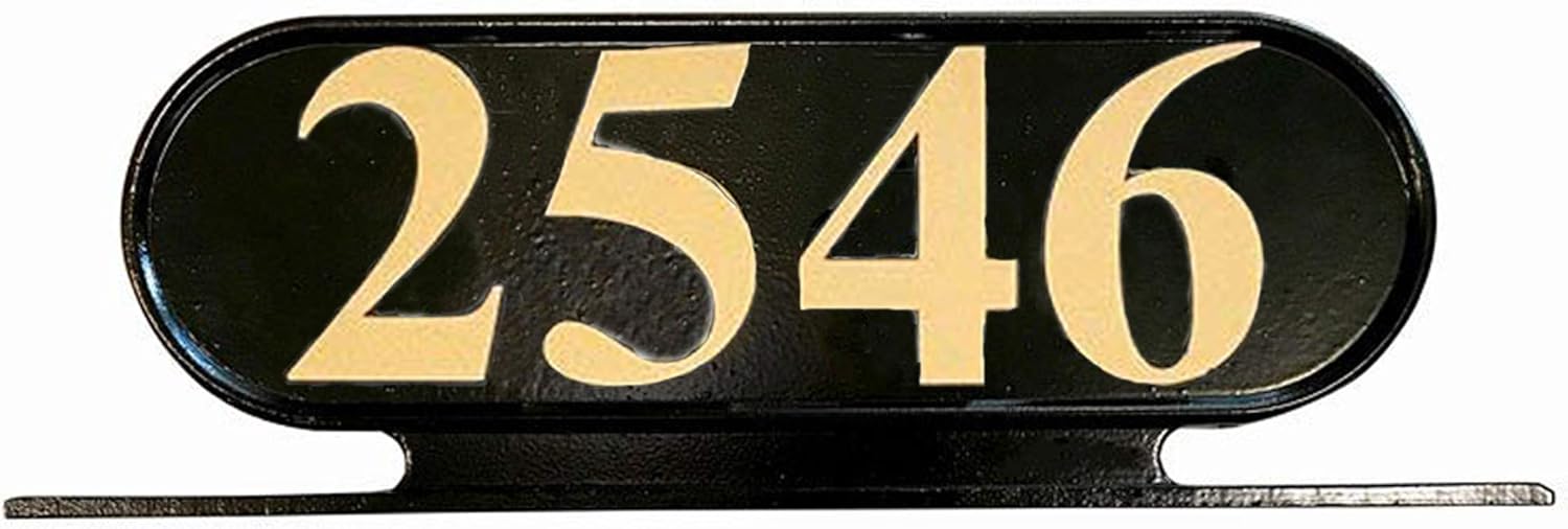 ADDRESSES OF DISTINCTION Williamsburg Style 8 Address Plate – Plaque for House Numbers - Rust Proof Aluminum Mailbox Topper - Mounting Hardware Included (Silver Reflective Vinyl Numbers)