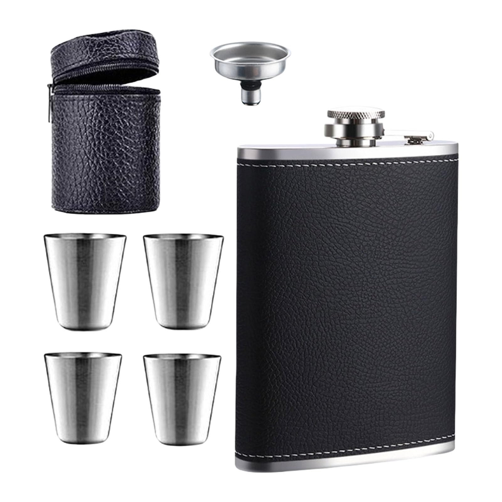 Xjdzineq Pocket Container Stainless Steels Hip Flasks 8oz Portable Outdoor Whiskeys Pots Container with Funnel & Cup