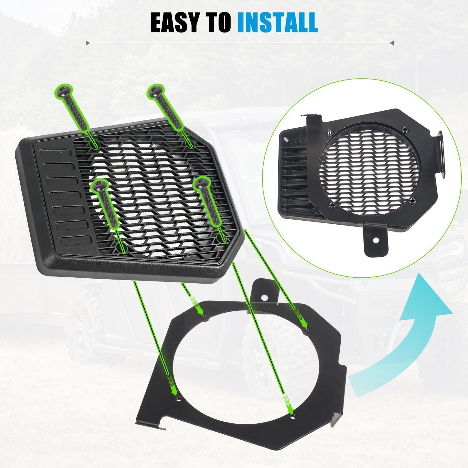 Rear Roof Speaker Pod Enclosure Compatible with 2022-2025 CFMOTO UFORCE 1000 XL Accessories, Speaker Pods with Left & Right Brackets Support 6.5" Speaker Devices(2PCS)