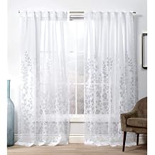 Exclusive Home Curtains Curtain Panel, Polyester Cotton Blend, Winter White, 54x96