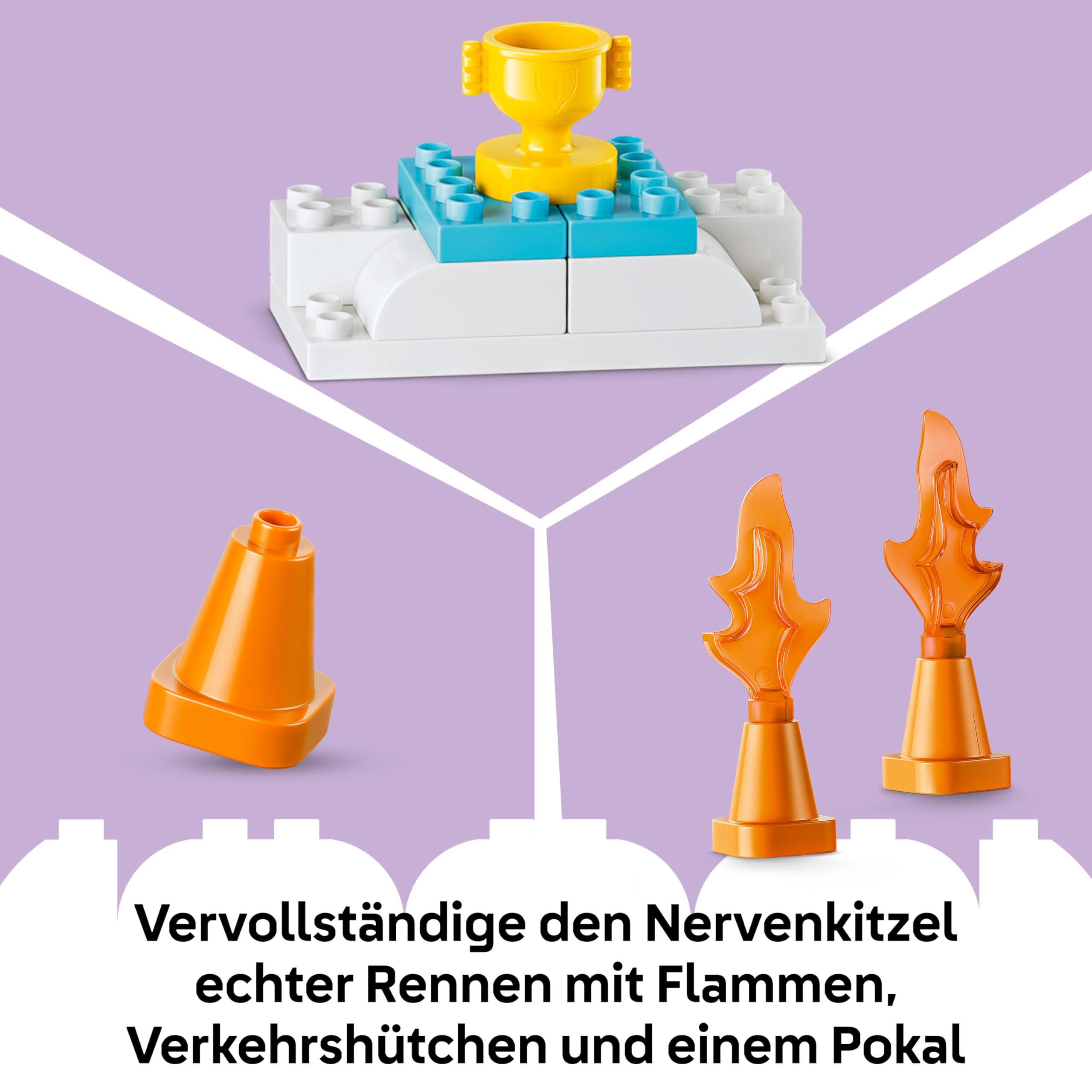 LEGO DUPLO Town Kreative Sprungschanzen mit kleinen Flitzern 3-in-1-Set - Lernspielzeug zur Motorik Förderung - Montessori Spielzeug mit 2 Rennwagen - Geschenk für Kleinkinder ab 3 Jahren - 10478