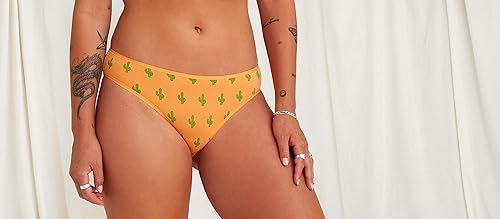 Miniatura 6 de MeUndies Bikini de algodón elástico para mujer, tela exclusiva de Tienda, paquete de 5