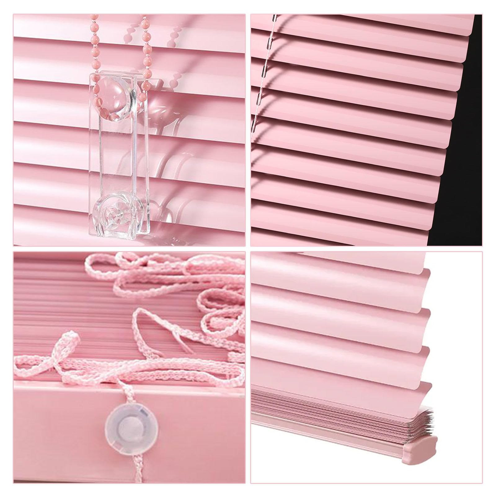 Pxzybd Metal Aluminium Venetian Blinds,25mm Slats Blackout Heat Insulation Venetian Shades for Windows,Horizontal Blinds for Home Office,Indoor Privacy Curtains Shutters,Pink,W×H-120×100cm(47 * 39in)