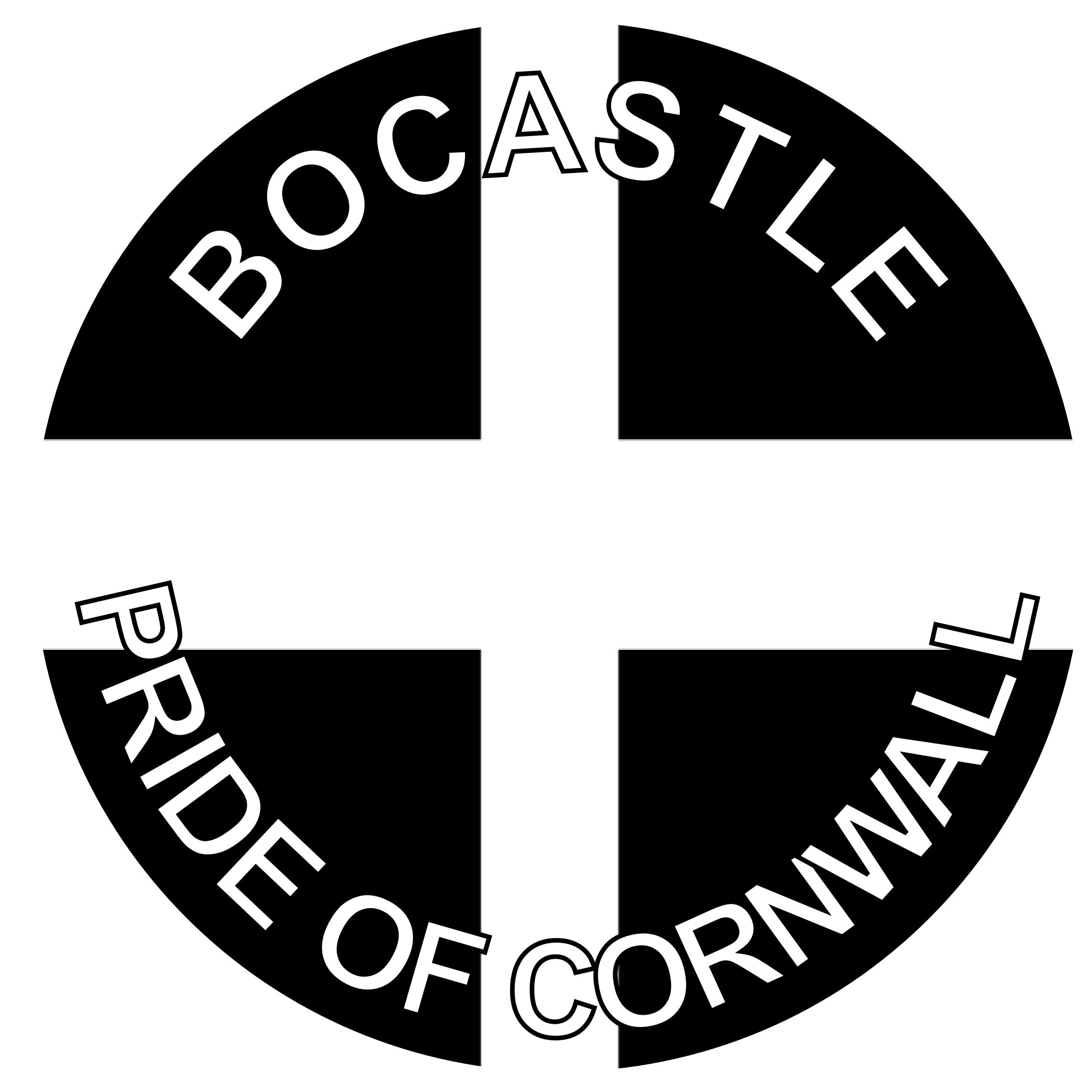 Boscastle - Pride of Cornwall - (Two Pack) 80mm Diameter Car Bumper Window Decal Sticker