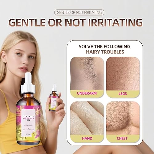 Miniatura 3 de Cyperus Rotundus, aceite natural de rotundus para depilación, reduce el crecimiento no deseado del cabello, hidratante y calmante Cyperus para