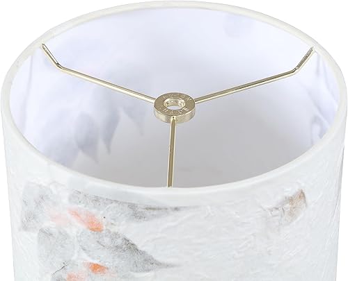 Miniatura 4 de Aspen Creative 31317 Pantalla de lámpara de construcción de araña con forma de tambor en papel de pétalos blanco hueso, (8 x 8 x 11 pulgadas)