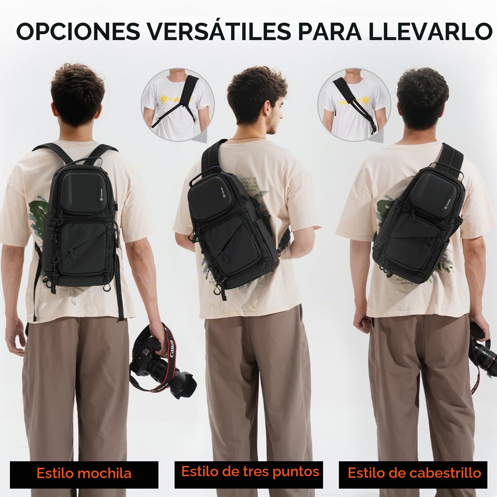 TARION Camera Sling Shoulder Bag - Photography Bag Backpack with Side Access Waterproof Raincover for DSLR SLR Mirrorless Cameras TR-S