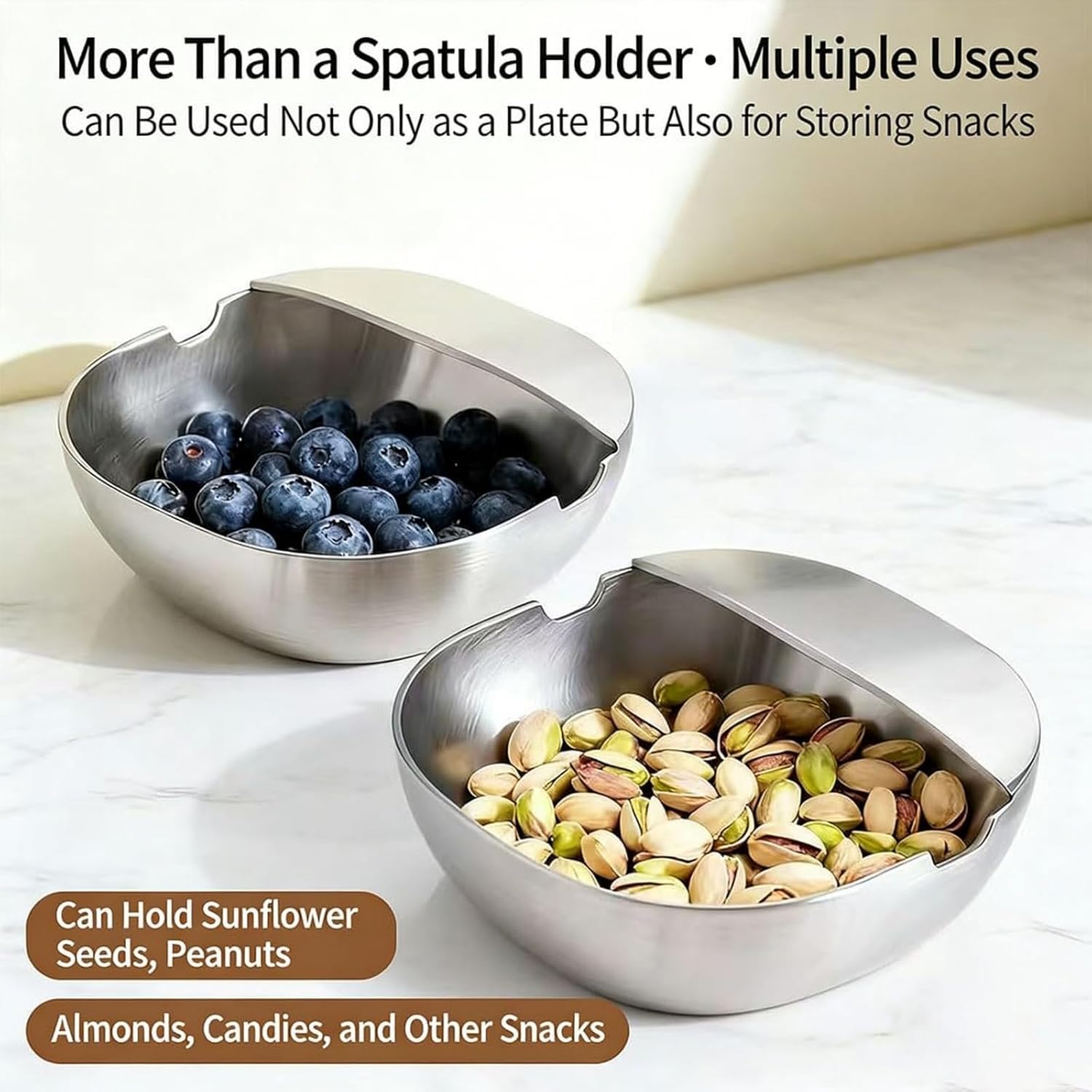 304 Stainless Steel Spoon Rest & Multipurpose Kitchen Utensil Holder, 2026 Upgrade Stainless Steel Spoon Rest, Self-Standing Ladle Holder with Stable Base, for daily use and housewarm gift (4pcs)