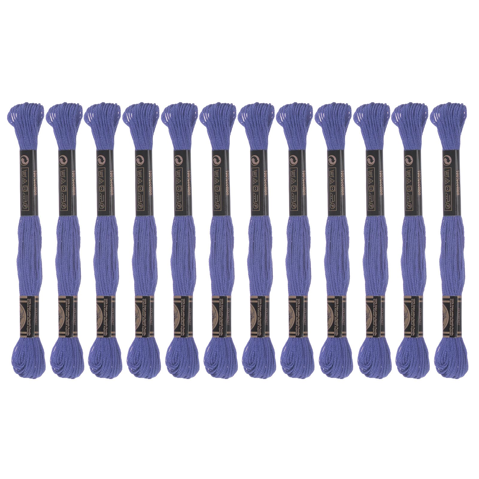 HARFINGTON 12 Skeins Embroidery Floss 8.75yds(8m) Egyptian Long-Staple Cotton Cross Stitch Thread for Sewing DIY Bracelet Yarn String and Crafts, Middle Blue Purple(6032)