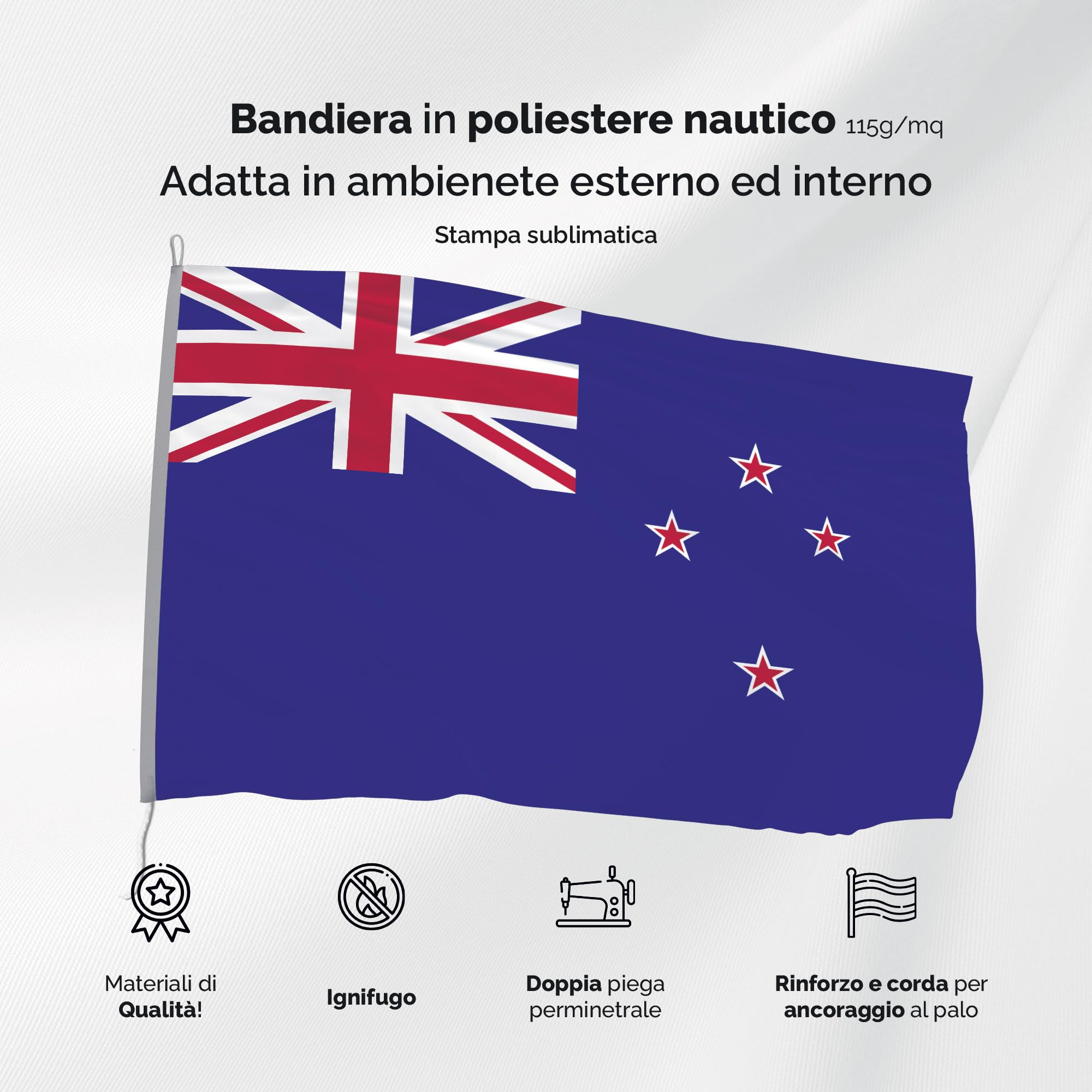 Torchon De Cuisine Drapeau Nouvelle-Zélande RPLIFE - 71x45,7 Cm Polyester