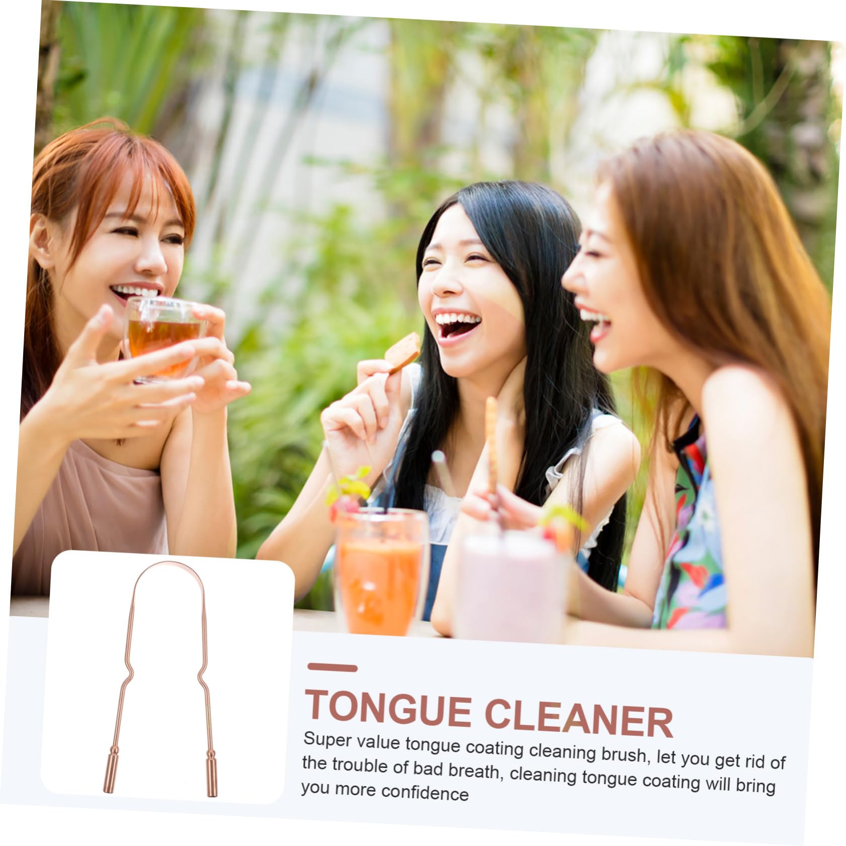 KOMBIUDA Scraping Tool Box Oral for Travel Copper Material Improve Breath Taste