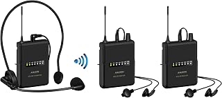 Anleon MTG-200 UHF Professional Tour Guide System Simultaneous Interpretation Church Translation System (1 Transmitter & 20 Receivers) (1 Transmitter 2 Receiver)