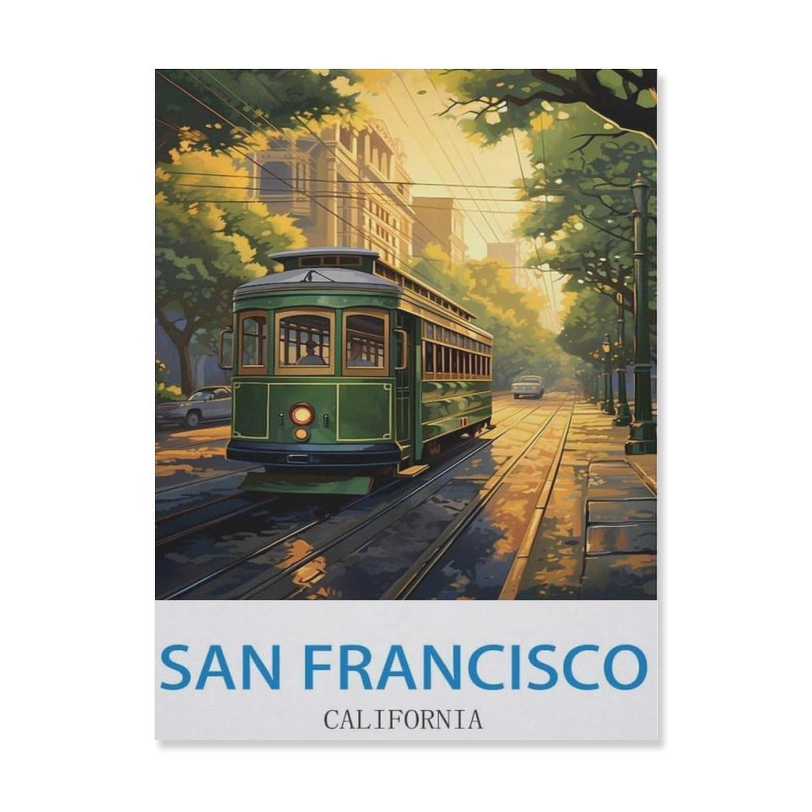 San Francisco California，Tin Sign Vintage Retro Metal Wall Decor Decoration Art for Home Garden Kitchen Bar Pub Living Room Office Garage Poster Plaque(15x30cm）6x12 inch-EI16