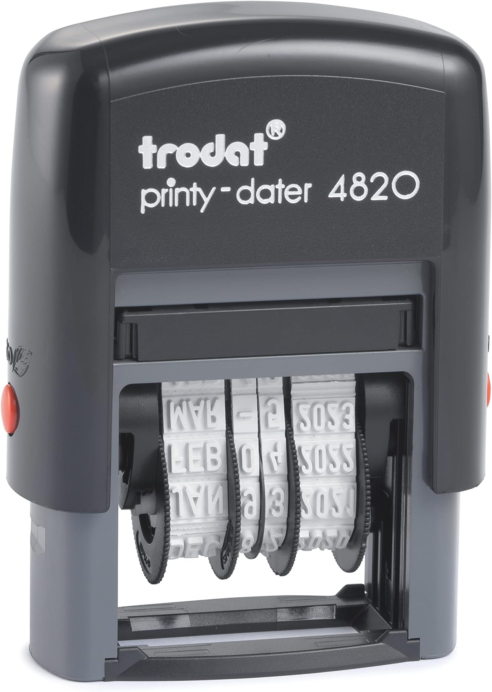 Trodat Printy 4820 Date Stamp, Self-Inking Stamp for Professional and Personal Applications, 3/8” x 1-¼”, Eco-Friendly Climate Neutral Product (Blue)