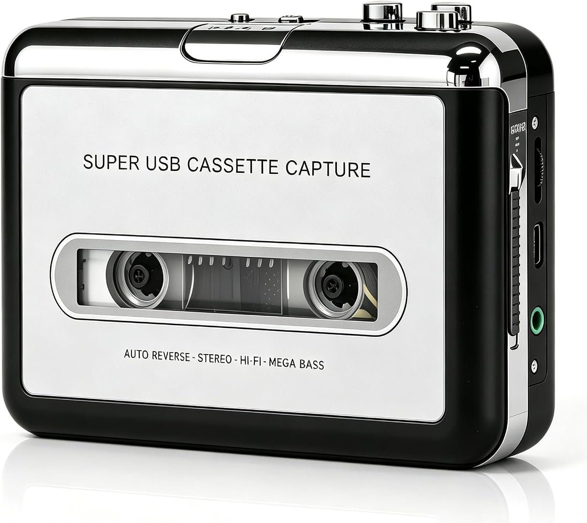 Cassette Tape Player, Portable Cassette Tape Recorder, Cassette to MP3 Converter with Software, Compatible with Laptops and Personal Computers
