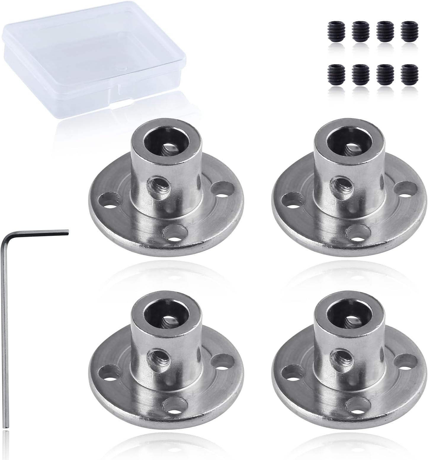 – 6mm Inner Dia Flange Coupling Connector with Hex Wrench Motor Guide Shaft Coupler Connector Rigid Flange Shaft Coupling Rigid Guide Shaft Support Coupler for DIY RC Model Motors