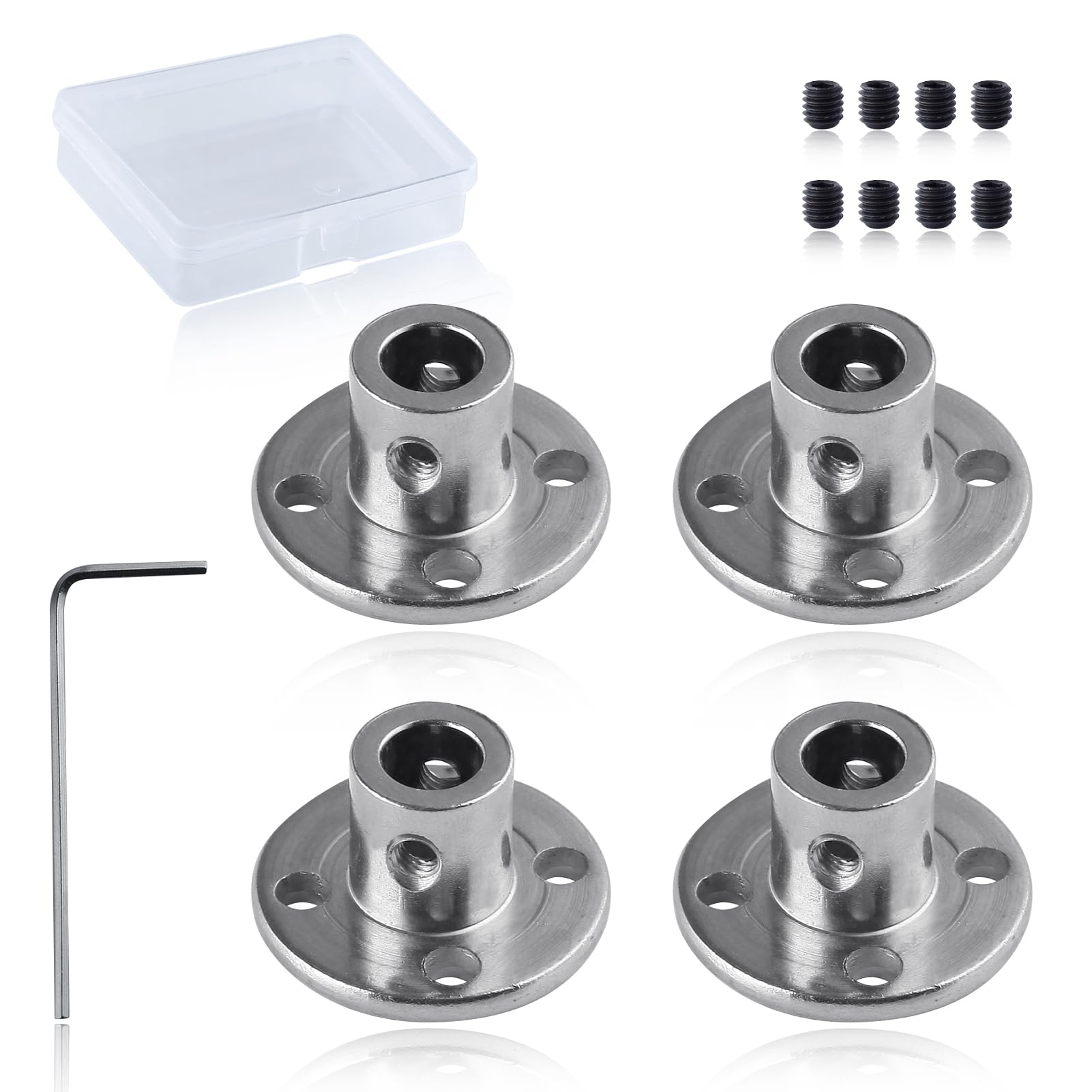 6mm Inner Dia Flange Coupling Connector with Hex Wrench Motor Guide Shaft Coupler Connector Rigid Flange Shaft Coupling Rigid Guide Shaft Support Coupler for DIY RC Model Motors