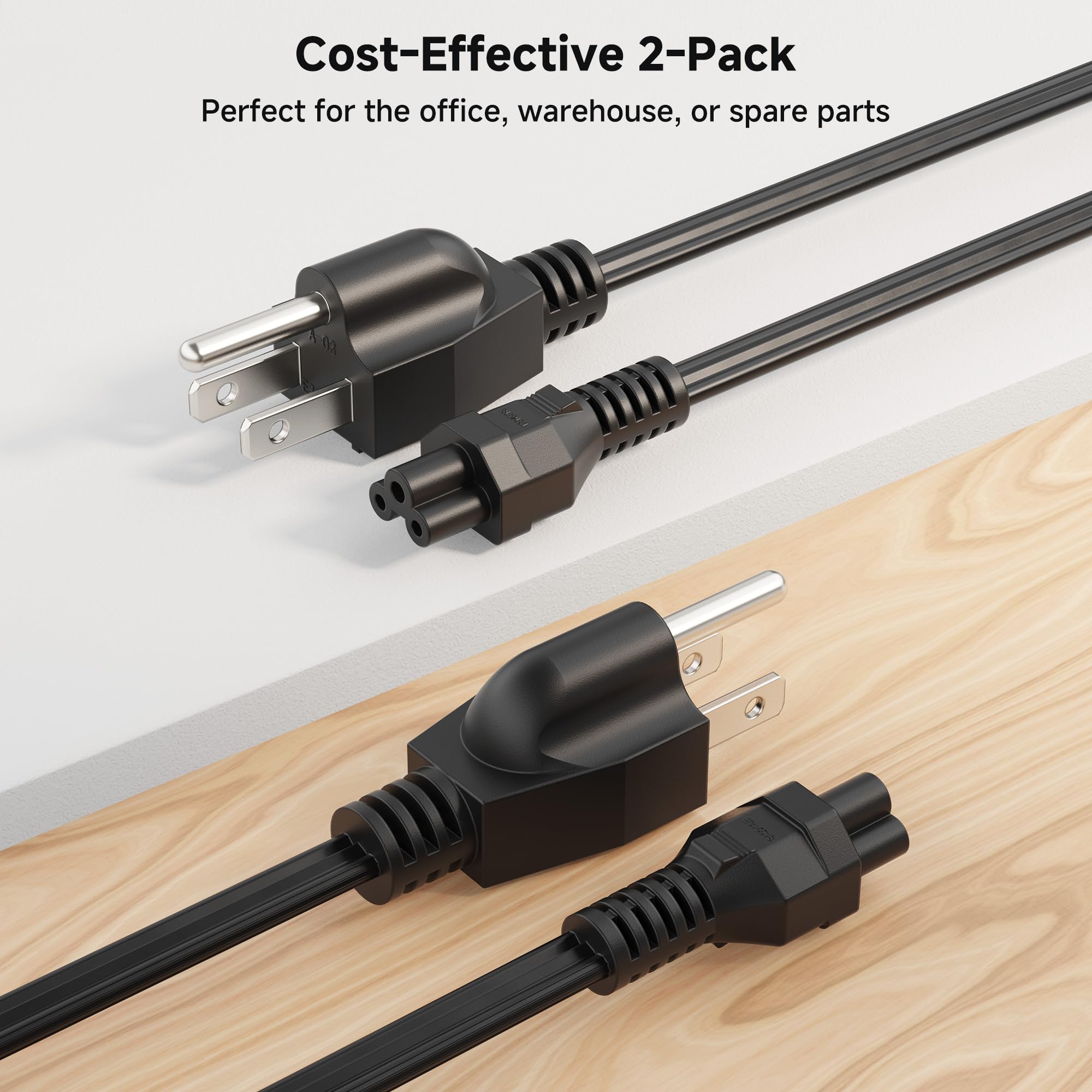 Amazon.com: Cable Matters 2-Pack 3 Prong Power Cord - 15ft, 13A