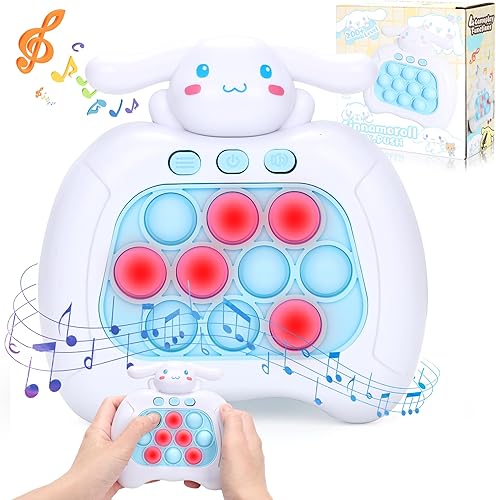 Cinnamoro Pop Toys Juegos de mano Máquina de juego Cinnamoro con luz de burbujas con música, juego de alivio rápido del estrés de burbujas Regalos