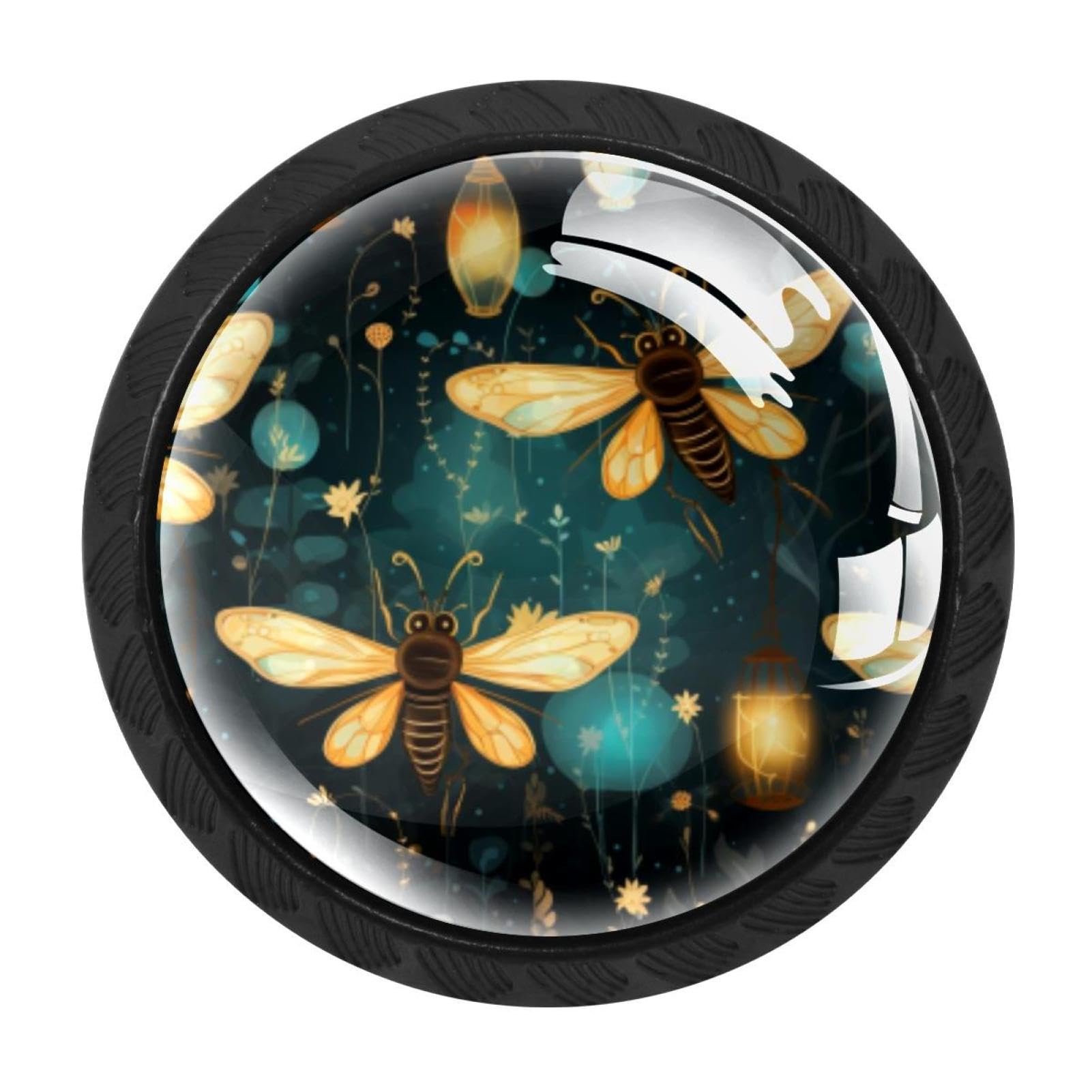 Chenzzzz Multicolored 07 4 Pack Black Firefly Kitchen Handles, Cabinet Pulls Hardware For Cupboard Drawer Knobs Dresser Pulls