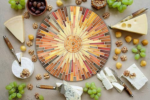 Miniatura 3 de HASTA LA RAIZ  Mexican Handmade Cheese Board covered with resin. Ideal for Charcuterie Platter & Serving Tray. Model Italian Orange.