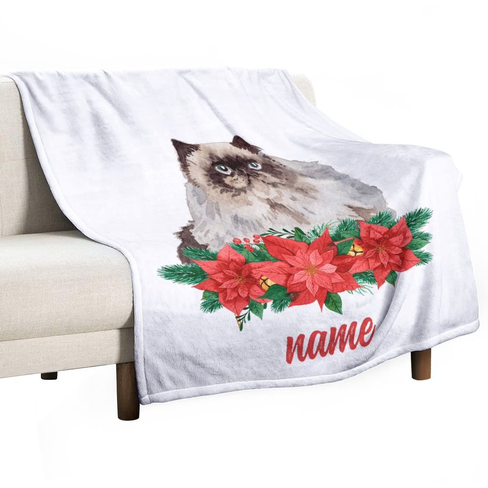 Couverture personnalisée avec nom impression 3D, plaid réversible pour lit et salon