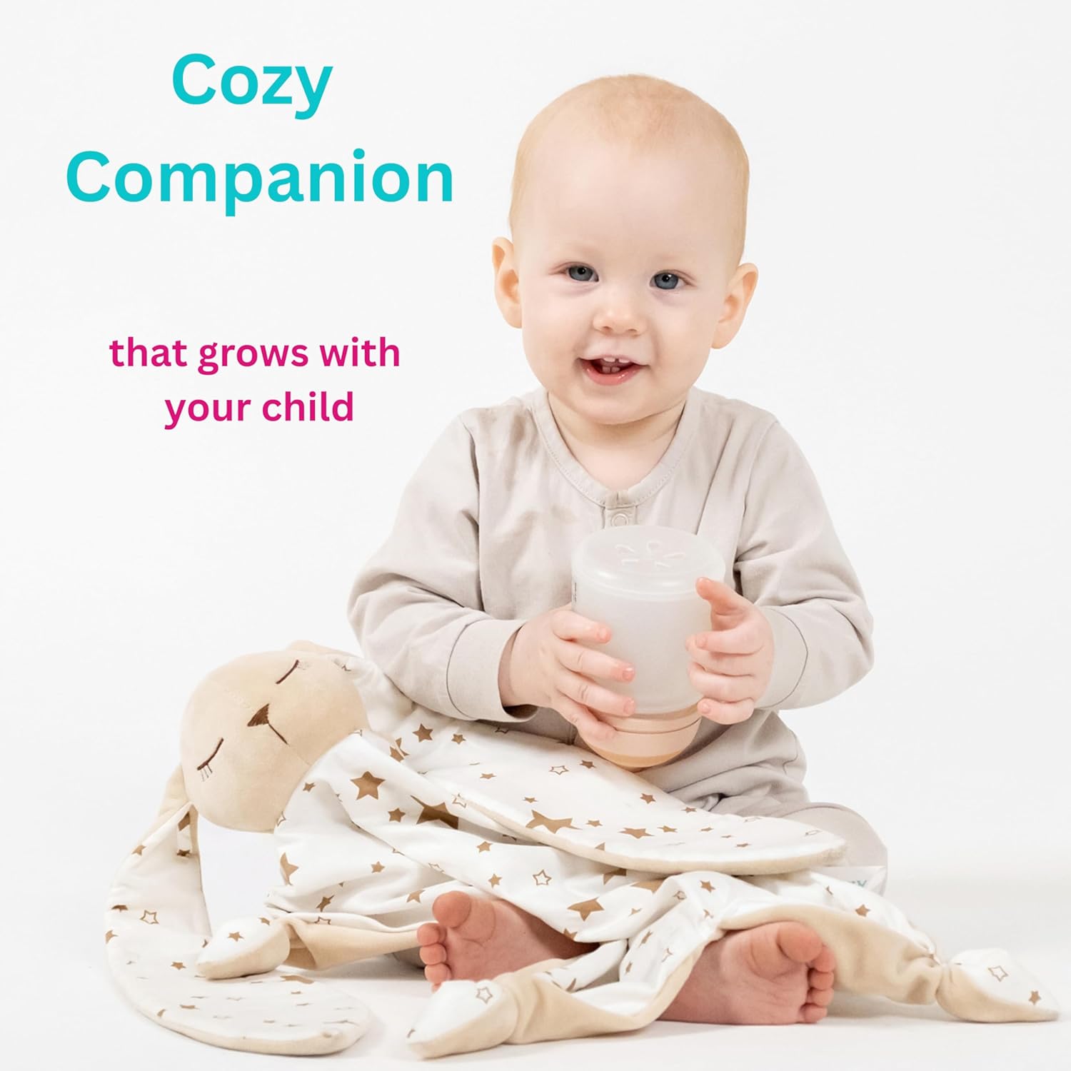 Bunny Lovey for Babies – Gender Neutral Baby Gift for Girls or Boys, Soft Security Blanket for Infant & Toddler, Big Size 16” Plush Lovey, Perfect for Snuggles & Cuddles