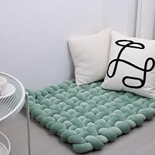 XHJRI Thickened Braided Knot Seat Mat, Knotted Floor Decorative Cushion, Handmade Baby Infant Playing Pad Nursery Rug 27.5 * 31.5 Inch,Matcha Green