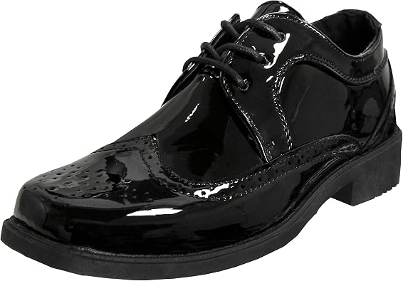 Josmo Boys Classic Comfort Oxford Shoe - Wing Tip Formal Dress Shoes lace up Colors Black/Brown/White Sizes 7-10 Toddler / 11-2 Little Kid / 3-6 Big Kid