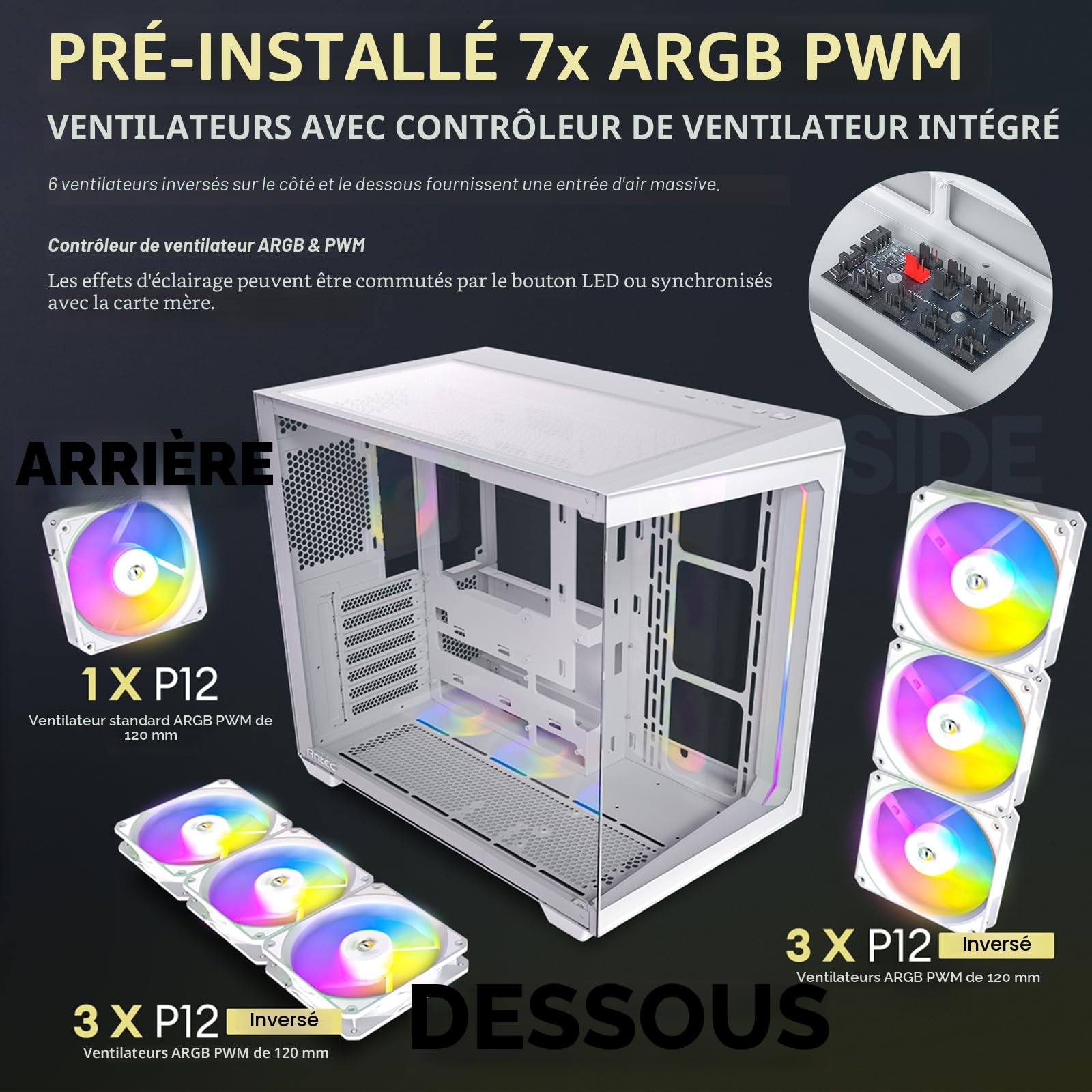 Antec C5 - Midi Tower - Pc - Wei? - Atx - Itx - Micro Atx - Glas - Kunststoff - Stahl - 3x 120 Mm (0-761345-10034-2)