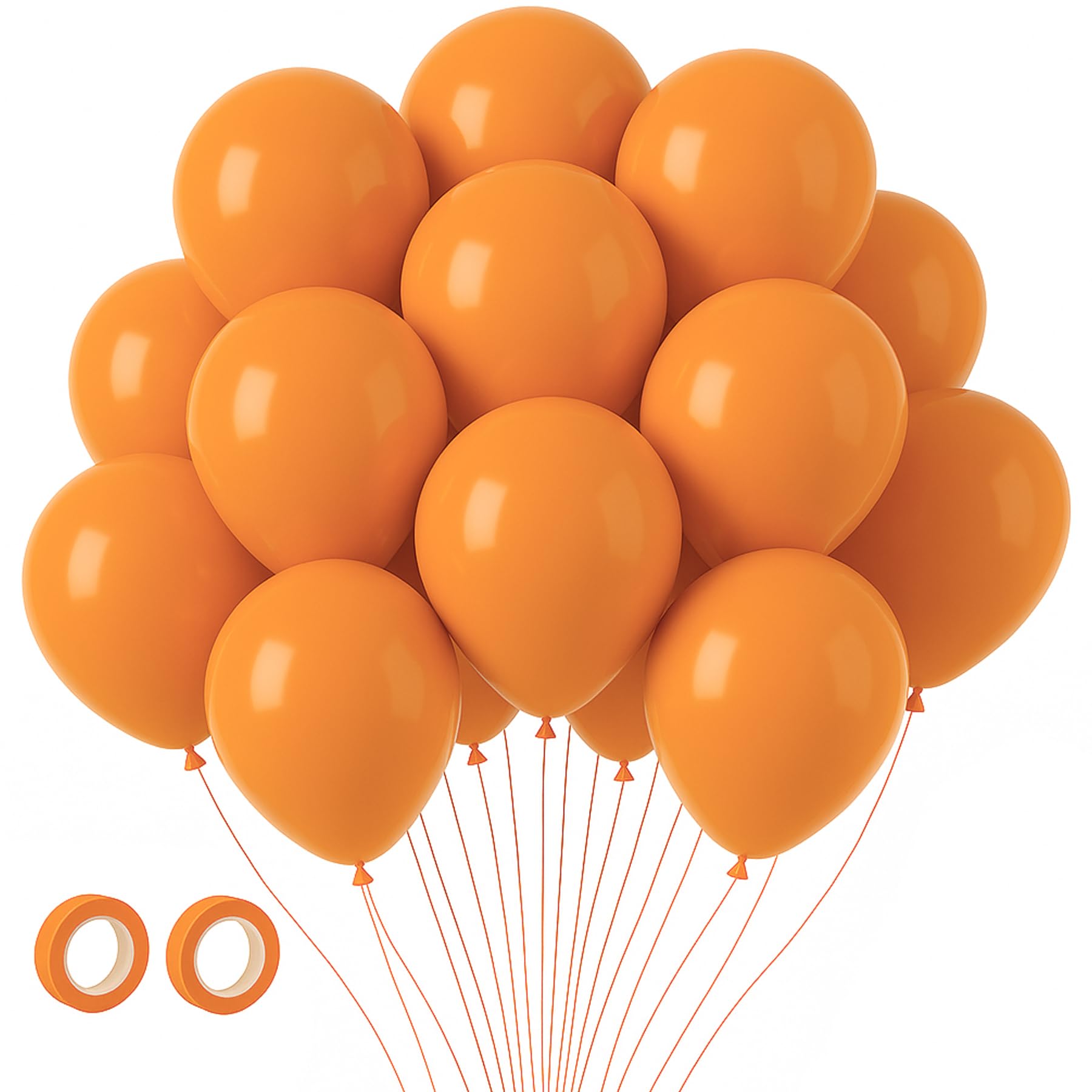 Voircoloria 105pcs Retro Orange Party Latex Balloons, 12inch