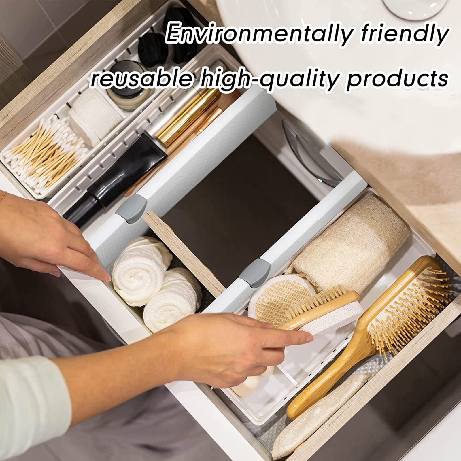 Divisori per cassetti - 4 Pollici di Altezza, divisori Regolabili per Cucina, cassettiere - Organizzatori per Abbigliamento, Vestiti per Bambini, Utensili,Confezione da 6 Separatori per cassetti