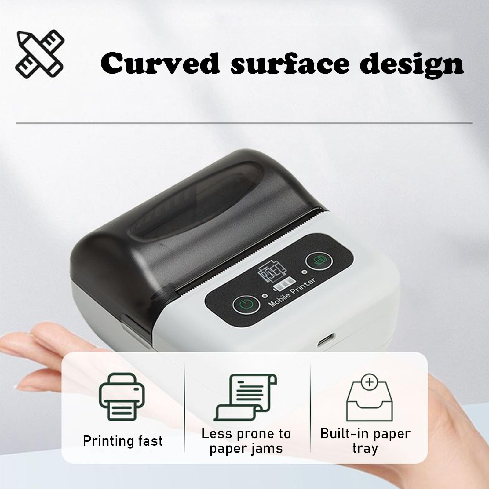 Impresora Térmica Portátil de Recibos, Bluetooth, USB Recargable