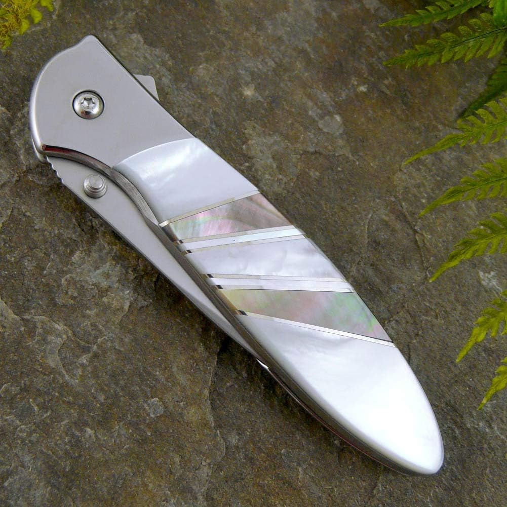Kershaw Leek Folding Pocket Knife with Artisan-Crafted Mother of Pearl Handle, Made in USA