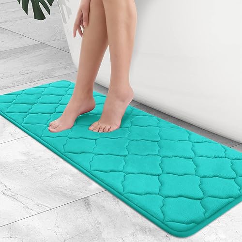 Miniatura 9 de OLANLY Alfombra de baño de espuma viscoelástica de 59 x 20 pulgadas, ultra suave, antideslizante y absorbente, lavable a máquina, cómoda, gruesa