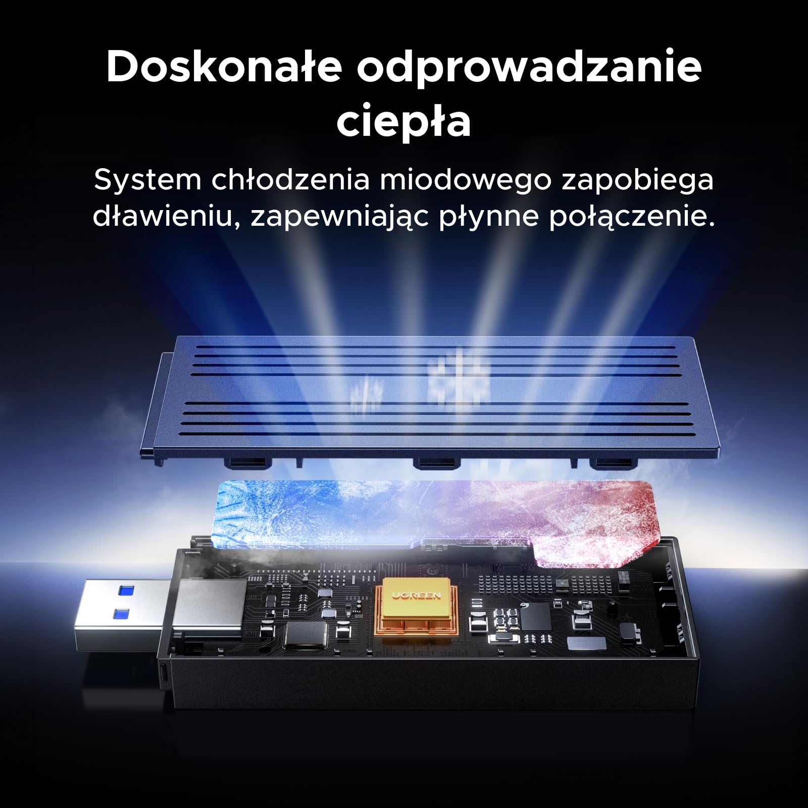 UGREEN WLAN Stick AX1800 WiFi 6 WLAN Adapter PC Dual Band 5GHz/2,4GHz, wbudowany sterownik, doskonałe odprowadzanie ciepła, OFDMA+MU-MIMO, WPA3, USB WLAN Stick kompatybilny z Windows 11/10