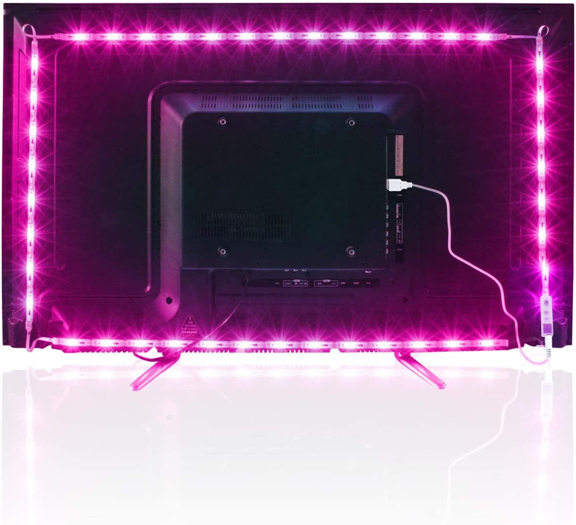 5M LED TV Backlight USB Bias Lighting with 16 Colors and 4 Dynamic Mode for 65 to 75 Inch HDTV,PC Monitor,Led Light Strip